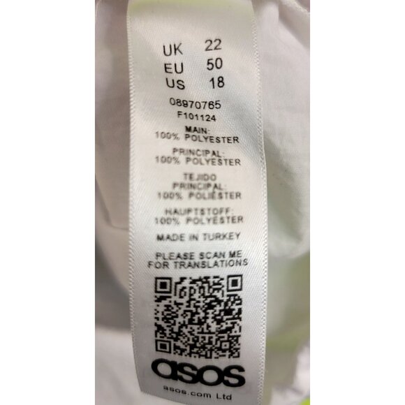 ASOS DESIGN x Christian Cowan Curve logo track top Neon Yellow White Crop 18 - Picture 9 of 13